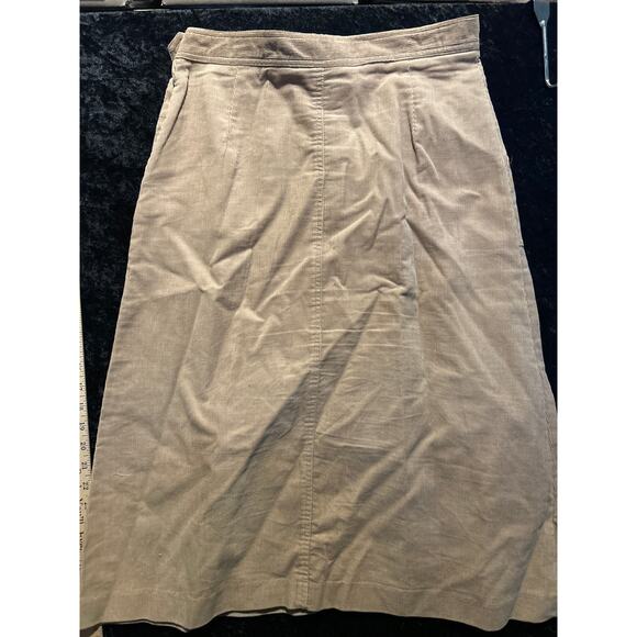 Vtg Kmart Tan Corduroy Midi Skirt 15/16 Preppy Academia Neutral Fall Style - Picture 5 of 7